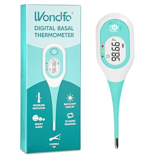 Termómetro Basal Wondfo para Ovulación – Termómetro BBT con Indicador Facial, Lectura Rápida en 60s, 30 Memorias, Alta Precisión, Impermeable - imagen 1