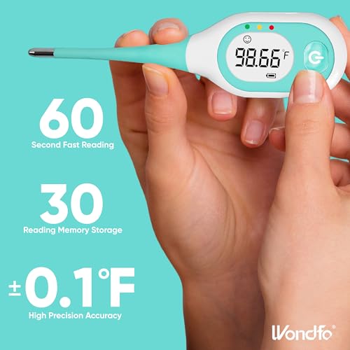 Termómetro Basal Wondfo para Ovulación – Termómetro BBT con Indicador Facial, Lectura Rápida en 60s, 30 Memorias, Alta Precisión, Impermeable - imagen 3