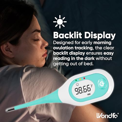 Termómetro Basal Wondfo para Ovulación – Termómetro BBT con Indicador Facial, Lectura Rápida en 60s, 30 Memorias, Alta Precisión, Impermeable - imagen 7