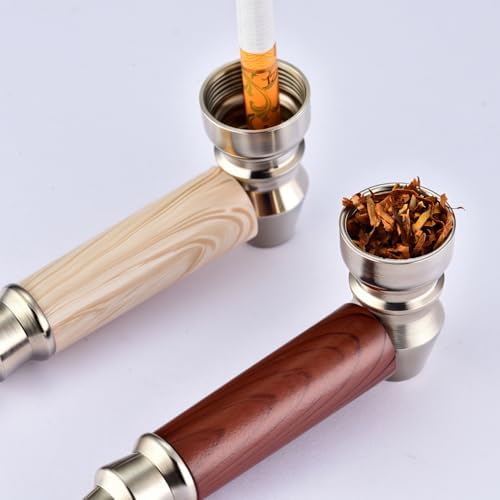 Set de Pipas de Tabaco, 2 Piezas de Pipas de Madera Realista con Herramienta Limpiadora y Tarro de Almacenamiento - imagen 2