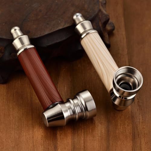 Set de Pipas de Tabaco, 2 Piezas de Pipas de Madera Realista con Herramienta Limpiadora y Tarro de Almacenamiento - imagen 4