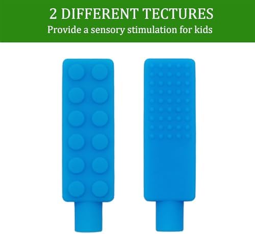 Toppers de Lápiz Masticables para Niños Sensibles (Paquete de 6), Juguetes de Silicón Arcoíris para Niños con Necesidades Orales Especiales, - imagen 2