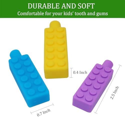 Toppers de Lápiz Masticables para Niños Sensibles (Paquete de 6), Juguetes de Silicón Arcoíris para Niños con Necesidades Orales Especiales, - imagen 4
