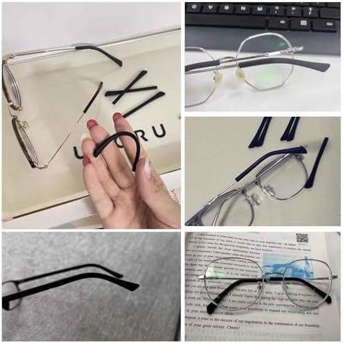 8 Piezas de Fundas de Silicón para Patas de Gafas, Antideslizantes, Reemplazo para Gafas y Lentes de Sol (Negro) - imagen 2