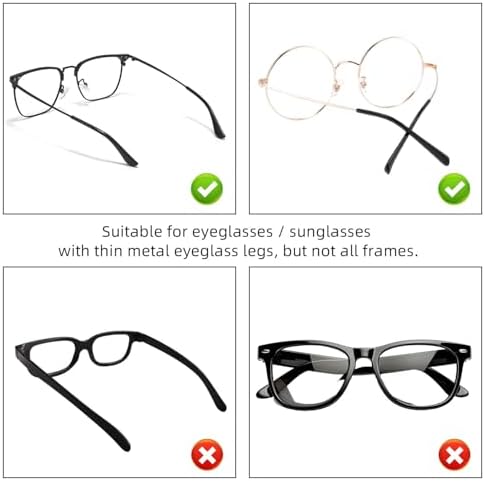 8 Piezas de Fundas de Silicón para Patas de Gafas, Antideslizantes, Reemplazo para Gafas y Lentes de Sol (Negro) - imagen 3