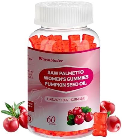 Gomitas Warmbioder de Saw Palmetto para Mujeres, Orgánicas con Aceite de Semilla de Calabaza, Crecimiento Capilar, Salud Urinaria, Sin Azúcar, - imagen 1