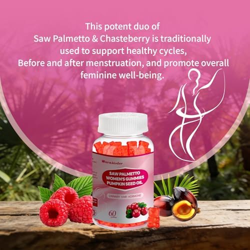 Gomitas Warmbioder de Saw Palmetto para Mujeres, Orgánicas con Aceite de Semilla de Calabaza, Crecimiento Capilar, Salud Urinaria, Sin Azúcar, - imagen 5