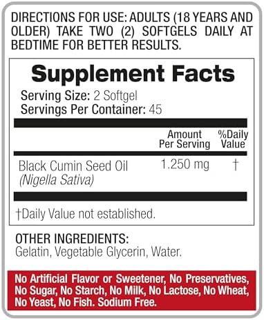 Lab | Aceite de Semilla Negra | Cápsulas de Aceite de Semilla Negra | 90 geles blandos - imagen 4