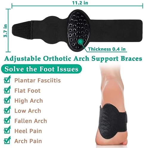 Mangas de Compresión con Soporte Arqueado Svowin para Pies Planos, Fajas Ajustables de Velcro para Fascitis Plantar, Unisex, Alivio del Dolor en los - imagen 4