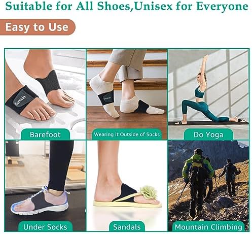 Mangas de Compresión con Soporte Arqueado Svowin para Pies Planos, Fajas Ajustables de Velcro para Fascitis Plantar, Unisex, Alivio del Dolor en los - imagen 6