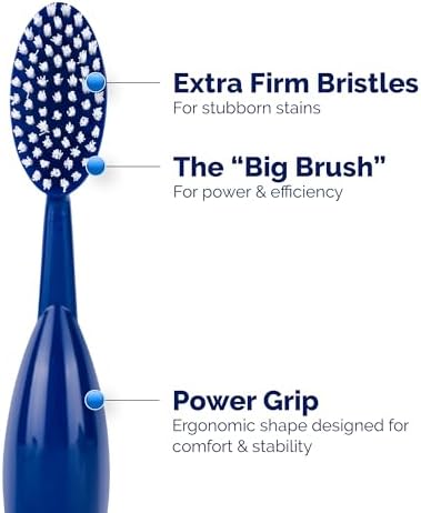 Cepillo de Dientes Lingito para Fumadores, Cabeza Ancha, Cerdas Duras Extra-Firmes, Limpieza Profunda y Remoción de Manchas - (Paquete de 2) - imagen 7