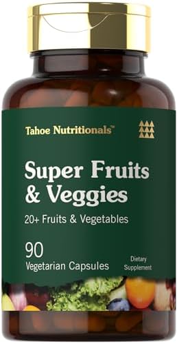 Cápsulas de Super Frutas y Verduras Tahoe Nutritionals | 90 Contenido | Suplemento Vegetariano, No Transgénico y Sin Gluten - imagen 1