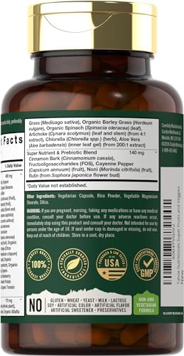 Cápsulas de Super Frutas y Verduras Tahoe Nutritionals | 90 Contenido | Suplemento Vegetariano, No Transgénico y Sin Gluten - imagen 3