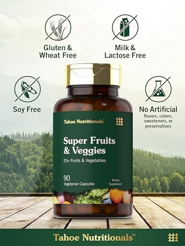 Cápsulas de Super Frutas y Verduras Tahoe Nutritionals | 90 Contenido | Suplemento Vegetariano, No Transgénico y Sin Gluten - imagen 5