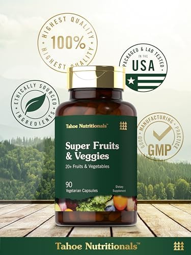 Cápsulas de Super Frutas y Verduras Tahoe Nutritionals | 90 Contenido | Suplemento Vegetariano, No Transgénico y Sin Gluten - imagen 6