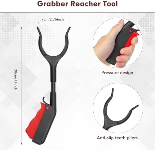 Herramienta de Alcance Grabber, Alcance de 11 con Mandíbula Rotativa 360° Antideslizante, Ligera para Agarrar Objetos y Recoger Basura o Plagas - imagen 2