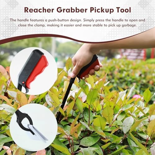 Herramienta de Alcance Grabber, Alcance de 11 con Mandíbula Rotativa 360° Antideslizante, Ligera para Agarrar Objetos y Recoger Basura o Plagas - imagen 5
