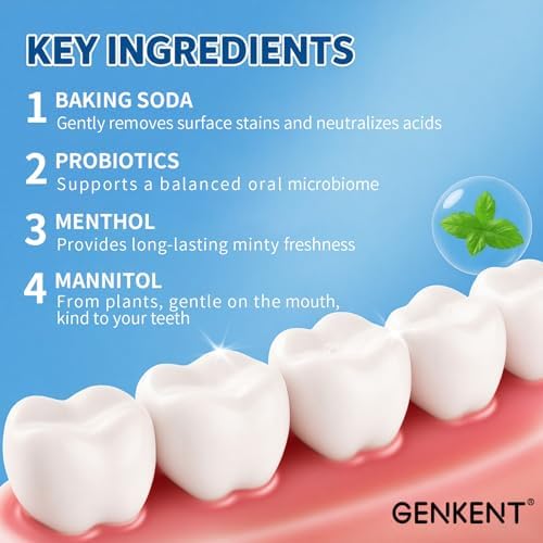 Tabletas de Pasta Dental GENKENT, Masticables Sin Plástico y Con Flúor, Ecológicas y Viaje Amigables (60 Unidades) - imagen 4