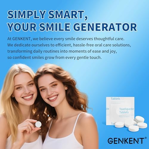 Tabletas de Pasta Dental GENKENT, Masticables Sin Plástico y Con Flúor, Ecológicas y Viaje Amigables (60 Unidades) - imagen 8