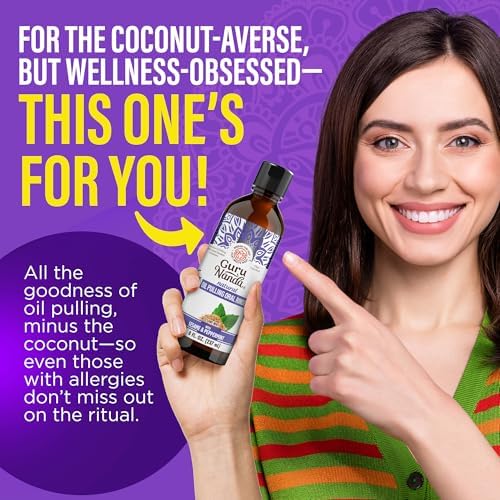Enjuague Bucal GuruNanda de Aceite de Sésamo y Menta, Cuidado Oral Natural y Suave, 8 Oz, Sin Alcohol, Apoya Encías Saludables - imagen 6