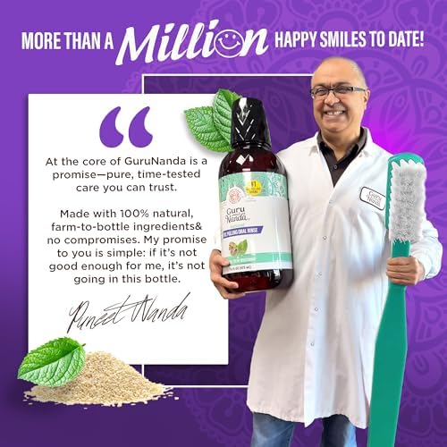 Enjuague Bucal GuruNanda de Aceite de Sésamo y Menta, Cuidado Oral Natural y Suave, 8 Oz, Sin Alcohol, Apoya Encías Saludables - imagen 7