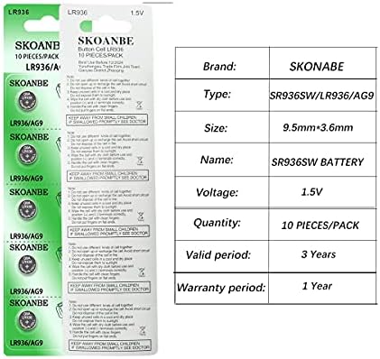 Batería de botón SKOANBE SR936SW 394 AG9 1.5V para reloj (Paquete de 10) - imagen 4