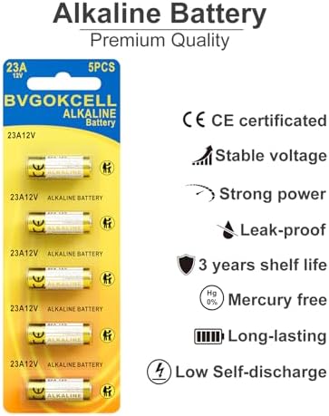 Batería Bvgokcell A23 23A de 12 Voltios (Paquete de 10), Batería Alcalina MN21/23 de 12V, Duradera para Control Remoto de Ventilador, Abridor de - imagen 2