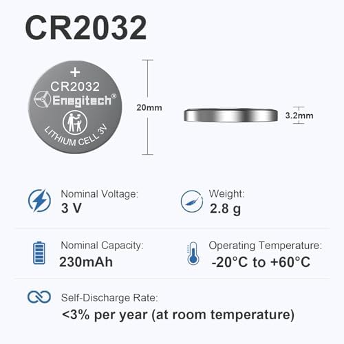 Baterías de Litio Enegitech CR2032 3V para Llaveros, Relojes, Sensores de Puerta, Calculadoras y Más (Paquete de 15) - imagen 2