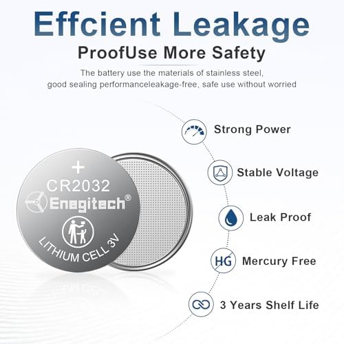 Baterías de Litio Enegitech CR2032 3V para Llaveros, Relojes, Sensores de Puerta, Calculadoras y Más (Paquete de 15) - imagen 3