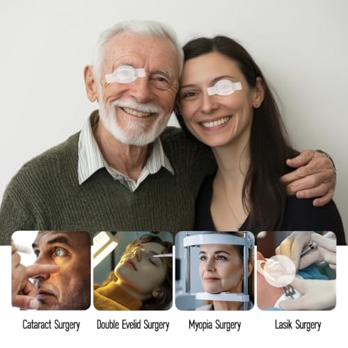 Parche Ocular Transparente para Recuperación de Cataratas y Lasik, 2 Piezas con Agujero de Respiración y Cinta Médica Autoadhesiva para Adultos y - imagen 7