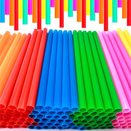 Popotes Jumbo para Smoothie, Desechables y Coloridos, Boca Ancha, Paquete de 100 Unidades - imagen 1
