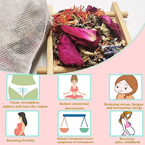 Yoni Steam Herb para Mujeres, Hierbas Naturales para el Equilibrio del pH, Limpieza y Rejuvenecimiento, Mezcla Herbal, 7 Bolsitas de Hierbas Vaginales - imagen 2