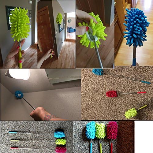 M-Jump Paquete de 3 Plumero Retráctil Lavable de Alcance Largo, Cepillo de Microfibra con Mango Telescópico para Limpiar Auto, Ventanas y Muebles - imagen 6