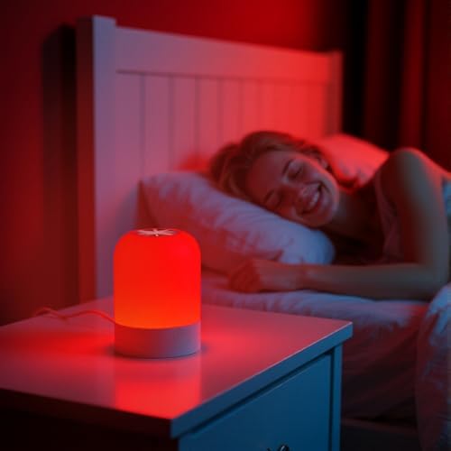 Lámpara de sueño FEWCZZC con luz roja 670nm, regulable y bloqueadora de luz azul, ideal para meditación, relajación y viajes. - imagen 5