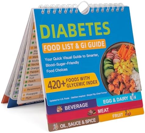 Lista de Alimentos y Planificador de Comidas para Diabetes SMYV con Imán para Refrigerador, Tabla de Alimentos Diabéticos Laminada con Guía del - imagen 1