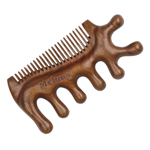 Masajeador Melous 4 en 1 de Madera de Sándalo, Peine de Masaje, Herramienta de Meridianos para Masaje de Cabello, Cara, Ojos, Cuello y Cuerpo - imagen 1