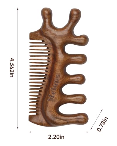 Masajeador Melous 4 en 1 de Madera de Sándalo, Peine de Masaje, Herramienta de Meridianos para Masaje de Cabello, Cara, Ojos, Cuello y Cuerpo - imagen 7