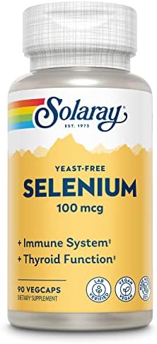 Suplemento de Selenio SOLARAY 100 mcg para Hombres y Mujeres - Cápsulas Veganas de 100 mcg, Apoyo para Tiroides e Inmunidad, Sin Levadura - 90 - imagen 1