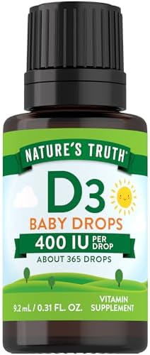 Gotas de Vitamina D para Bebés Nature's Truth | 400 IU | 9.2 mL | D3 para Niños | Suplemento Vegetariano, No Transgénico y Sin Gluten - imagen 1