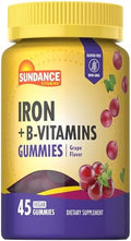 Gomitas de Hierro Sundance | Con Vitaminas B | 45 Gomitas Veganas | Sabor Uva | Suplemento Vegano, Sin OGM y Sin Gluten - imagen 1