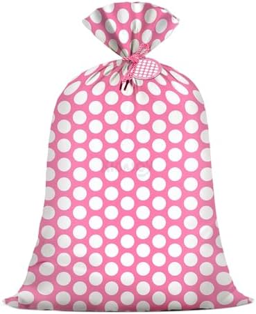 KIDAJOY Bolsa de Regalo Jumbo Rosa con Lunares 36x56 Pulgadas para Baby Shower y Cumpleaños de Niña, Favor de Fiesta - imagen 1