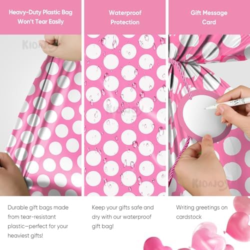 KIDAJOY Bolsa de Regalo Jumbo Rosa con Lunares 36x56 Pulgadas para Baby Shower y Cumpleaños de Niña, Favor de Fiesta - imagen 3