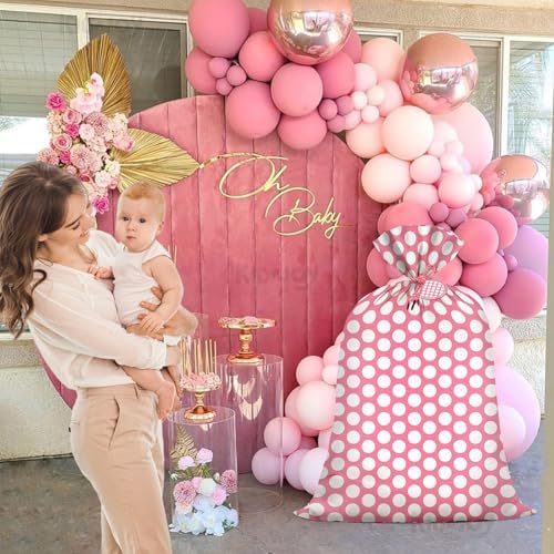 KIDAJOY Bolsa de Regalo Jumbo Rosa con Lunares 36x56 Pulgadas para Baby Shower y Cumpleaños de Niña, Favor de Fiesta - imagen 7