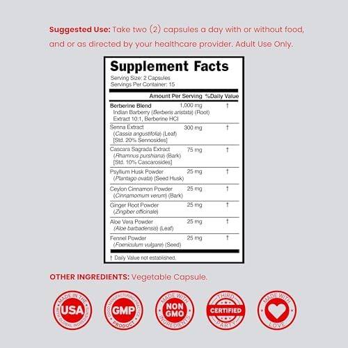 Suplemento GLP-1 para Hombres y Mujeres (30 Cápsulas) - Detox de 15 Días para el Intestino y Apoyo al Metabolismo con Canela de Ceilán, Hojas de Sen - imagen 6