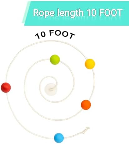 TIESIF Entrenador de Convergencia Visual de 10 Pies con 5 Bolas de Silicón - Mejora tu Visión y Rendimiento Deportivo, Color Blanco - imagen 2