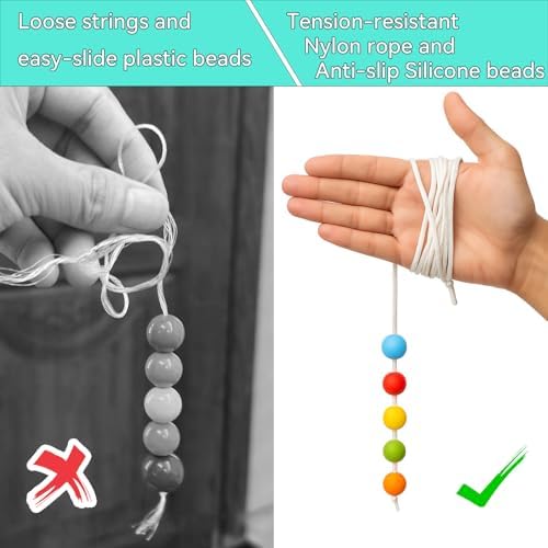 TIESIF Entrenador de Convergencia Visual de 10 Pies con 5 Bolas de Silicón - Mejora tu Visión y Rendimiento Deportivo, Color Blanco - imagen 5