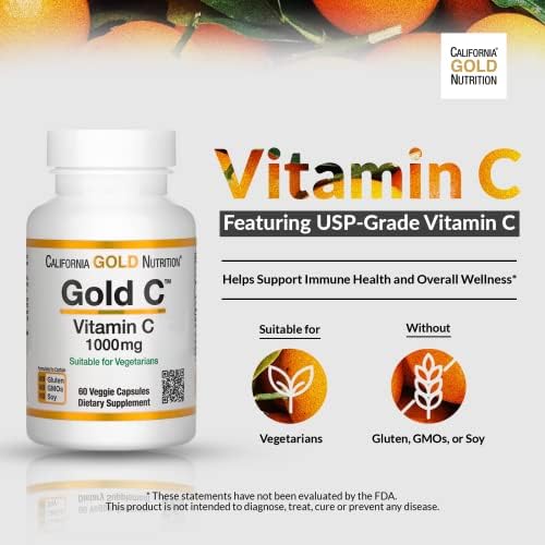 California Gold Nutrition C, Vitamina C, 1000 mg, Cápsulas Vegetarianas, 60 Unidades - imagen 5