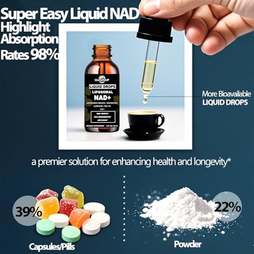 Suplementos de NAD para Mujeres y Hombres, Liposomal NAD Nicotinamida Ribósido Resveratrol 900mg con Vitamina B3 Quercetina TMG, Suplemento Líquido - imagen 5