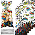 Bolsitas de Celofán Outus de 100 Pcs para Fiestas Hero, con 100 Cierres Plateados para Dulces, Galletas y Regalos de Cumpleaños o Baby Shower - imagen 1