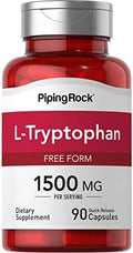 L-Tryptófano Piping Rock 1500 mg | 90 Cápsulas | Suplemento Libre de GMO y Gluten - imagen 1